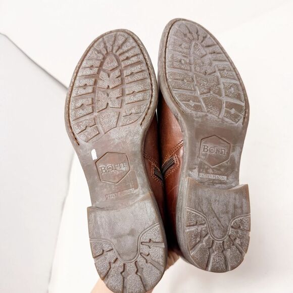 Born Leather Lauryl Brown Ankle Booties Size 7.5 - Picture 7 of 8